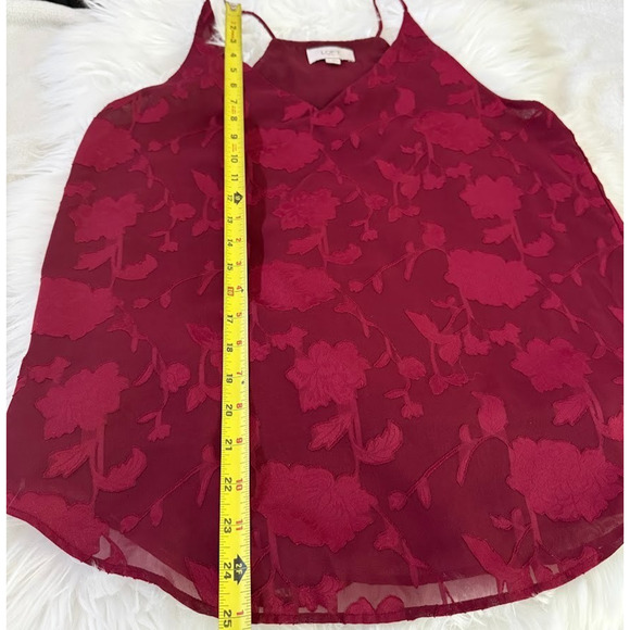 Loft Womens‎ Lined V-Neck Downtown Cami in Flowers Size Small Burgundy - Picture 5 of 10